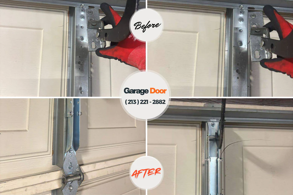 Before and after: garage door repair Taylor, MI